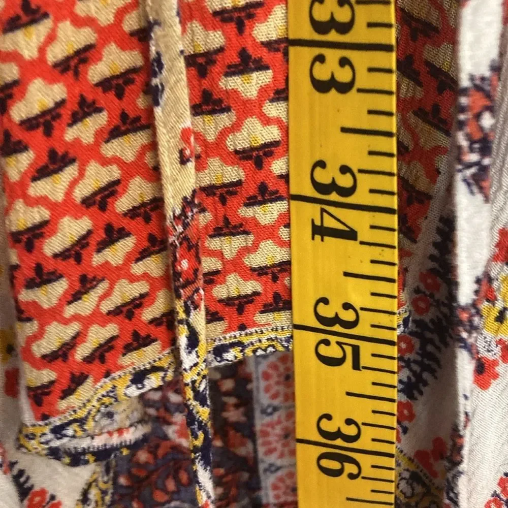 Dina Be Handkerchief Hem Floral Collared V-neck Sleeveless Drawstring Dress S - Picture 6 of 9